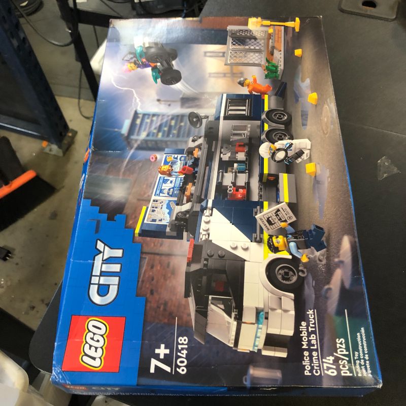 Photo 1 of LEGO City Police Mobile Crime Lab Truck Toy, Pretend Play Police Toy, Includes Quad Bike, 2 Officers, 1 Scientist and 2 Crook Minifigures, Police Truck Toy for Kids Ages 7 Plus, 60418