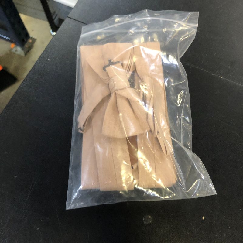 Photo 1 of BELLUNO Tan Pre-tied Bow Tie and Suspenders Set, Cotton and Linen