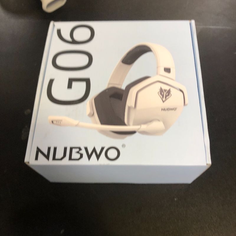 Photo 1 of NUBWO G06 Dual Wireless Gaming Headset with Microphone for PS5, PS4, PC - 23ms Low Latency Audio - 100-Hour of Playtime - 50mm Drivers (White-Black)