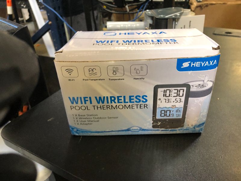 Photo 1 of HEYAXA Wireless WiFi Pool Thermometer with Easy-to-Read 4" Digital LCD Display, Perfect Water Thermometer for Indoor & Outdoor Swimming Pool, Hot Tub, Spa, Aquarium, Ponds, and Baths, 1 Sensor
