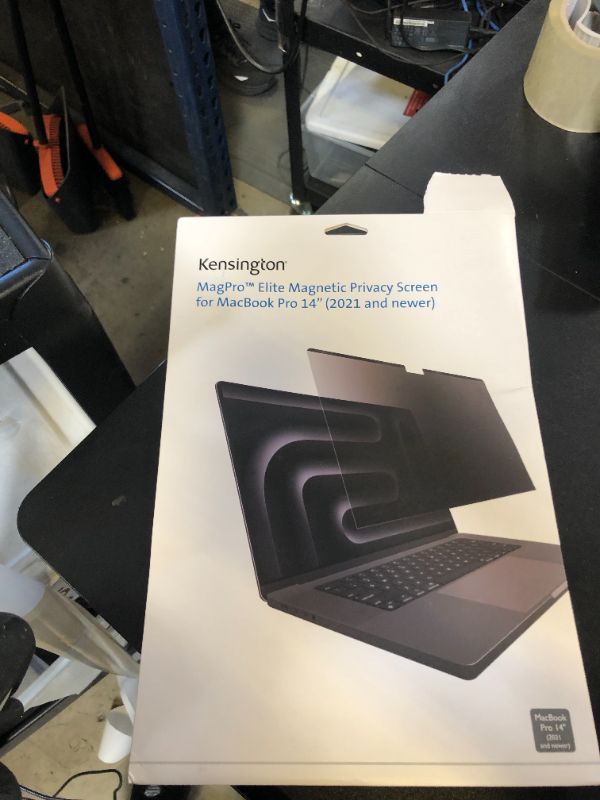 Photo 1 of Kensington MP14 Magnetic MacBook Pro Privacy Screen for 14 inch MacBook Pro (2021-2024, M1, M2, M3, M4, Pro, Max), Removable Laptop Privacy Screen, Anti Glare Blue Light MacBook Mac Screen Protector