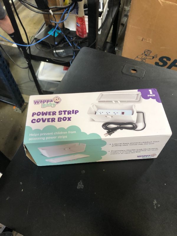 Photo 1 of Power Strip Cover Box - Effectively Baby Proofs Power Strip with Patented Dual Lock. Convenient Side Openings for Cords & Cables. Protects Small Hands & Fingers