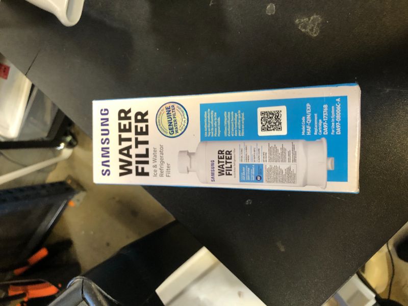 Photo 1 of SAMSUNG Genuine Filter for Refrigerator Water and Ice, Carbon Block Filtration, Reduces 99% of Harmful Contaminants for Clean, Clear Drinking Water, 6-Month Life, HAF-QIN/EXP, 1 Pack