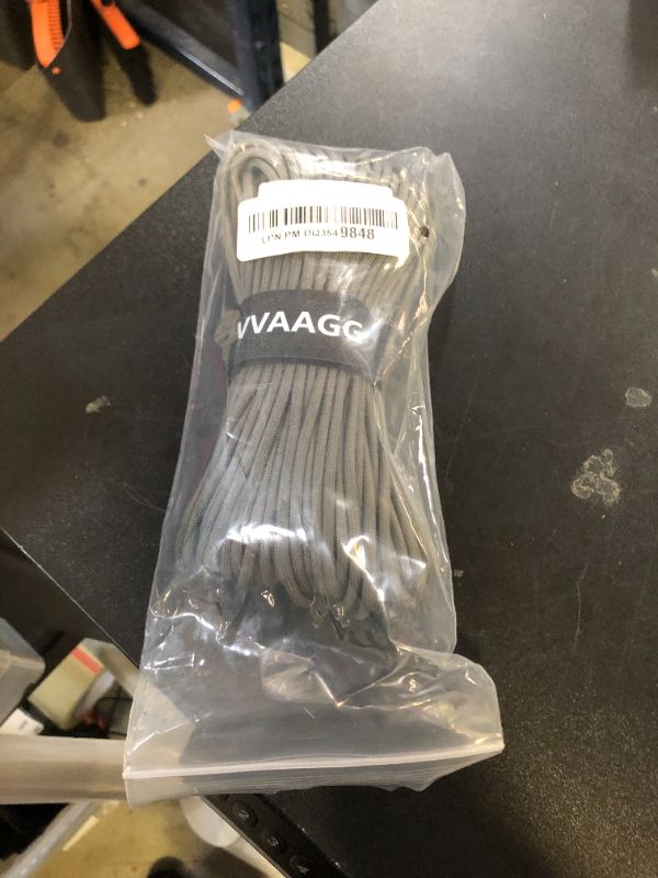 Photo 1 of VVAAGG 550 Paracord 100FT, Heavy-Duty Strong Rope Parachute Cord, Outdoor Camping Gear Tent Rope, Gray