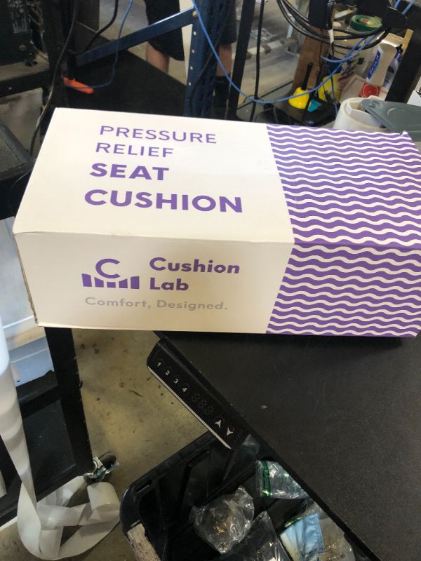 Photo 1 of Cushion Lab Patented Pressure Relief Seat Cushion for Long Sitting Hours on Office & Home Chair - Extra-Dense Memory Foam for Soft Support. Car Pad for Hip, Tailbone, Coccyx, Sciatica - Black