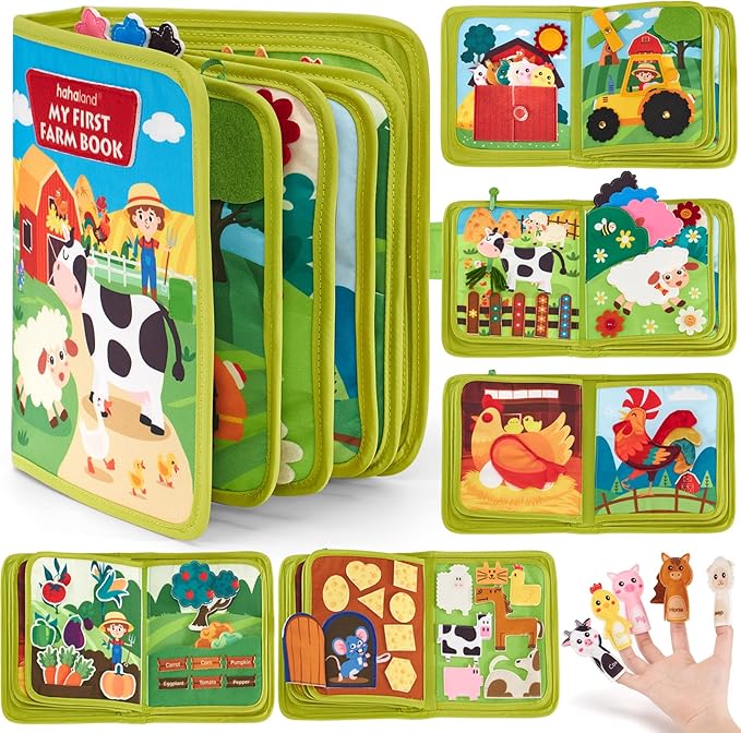 Photo 1 of hahaland Busy Book for Toddlers 1-3 - Montessori Toys Busy Board for 1 Year Old Boy Gifts Girl Toys Educational Learning Quiet Activity Books Toddler Airplane Travel Toy 1-2 One Year Old Birthday Gift