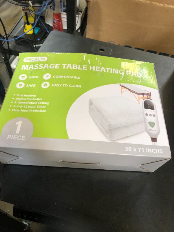 Photo 1 of Massage Table Warmer Heating Pad Professional SPA Massage Bed Warmer with Timer, 9 Heat Settings, Overheat Protection for Massage Bed & Spa, Thickened & Soft Fleece, 30" x 71"