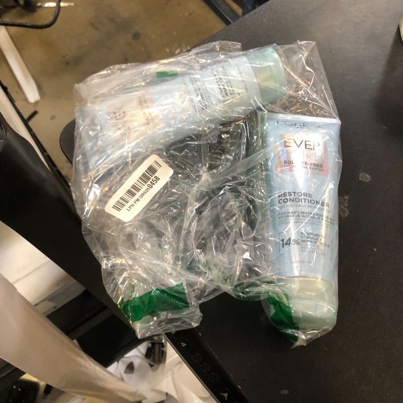Photo 1 of L'Oreal Paris Clarify and Restore Sulfate Free Shampoo and Conditioner Set with Antioxidants for Hard Water Exposure and Styling Build-up, EverPure, 1 Hair Care Kit