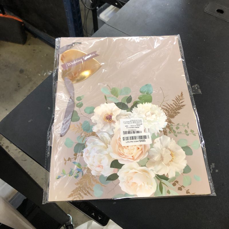 Photo 1 of MAYPLUSS 16" Extra Large Gift Bag with Greeting Card and Tissue Paper for Wedding, Birthday - Gold Floral Design