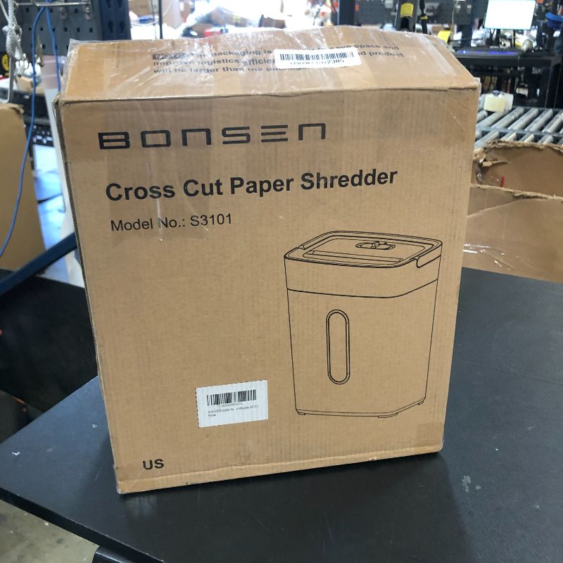 Photo 1 of BONSEN Shredder for Home Office, 4 Gallons 8-Sheet Cross Cut Credit Card Shredder, Small Paper Shredder for Home Use, High Security Level P-4, ETL Certification (S3101)