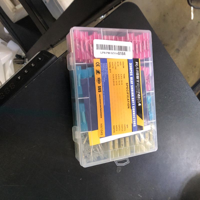Photo 1 of 330PCS haisstronica Heat Shrink Butt Connectors-Marine Grade Waterproof Electrical Crimp Wire Connectors Kit-Tinned Red Copper Insulated, for Boat,Truck,Stereo,Joint(4Colors/4Sizes)