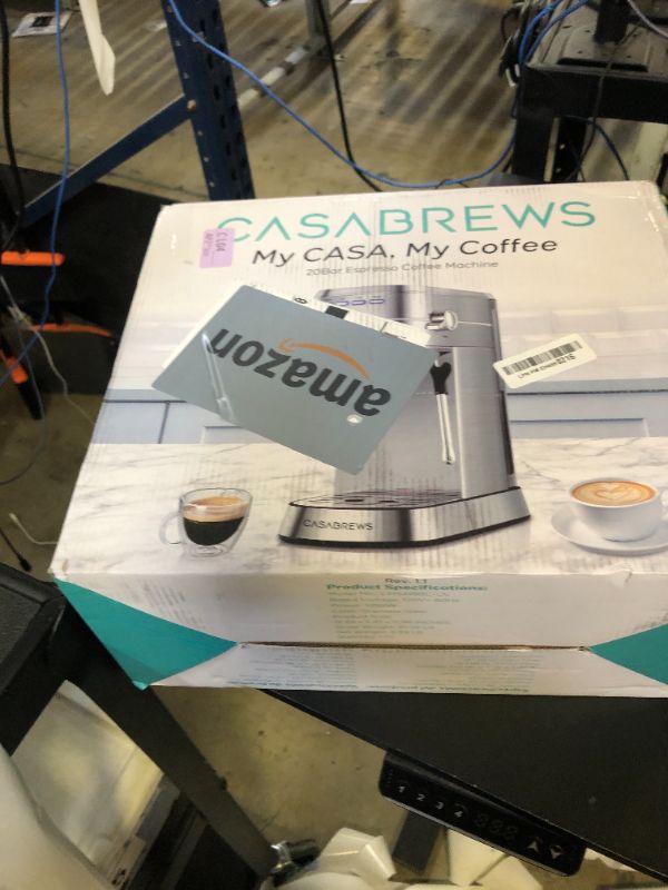 Photo 1 of CASABREWS CM5418 Espresso Machine 20 Bar, Compact Espresso Maker with Steam Milk Frother, Stainless Steel Coffee Machine with 34oz Removable Water Tank for Cappuccino, Latte, Silver
