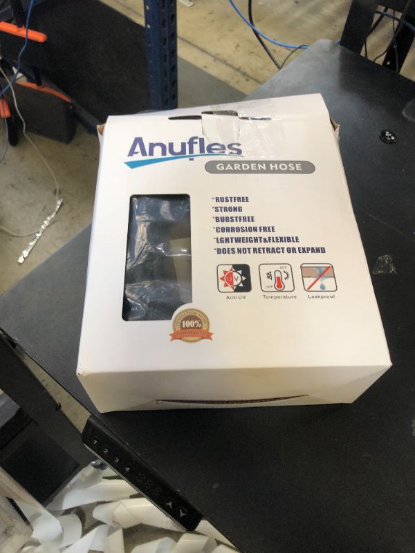 Photo 1 of Anufles Garden Hose 50FT, Lightweight 3-Layer PVC Flexible Water Hose, No Kink, Leak-Resistant, High-Pressure with Metal Fittings, Durable for Outdoor, Gardening, Washing Cars, Easy to Store