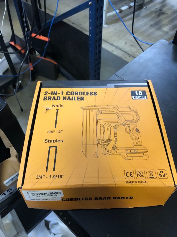 Photo 1 of Cordless 2" Brad Nailer for Dewalt 20V Battery (No Battery), 2-in-1 Electric Nail Gun/Staple Gun, 18 Gauge Nail Gun Battery Powered with 1000 Nails for Wood Carpentry, Adjustable Depth, 2 Modes