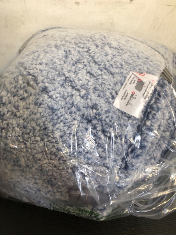 Photo 1 of Sealy Electric Blanket Heated Throw 50"x60" Soft Double Sherpa Super Cozy with 6 Fast Heating Levels & 2-10 Hours Auto-Off, Over-Heat Protection, Machine Washable, Blue