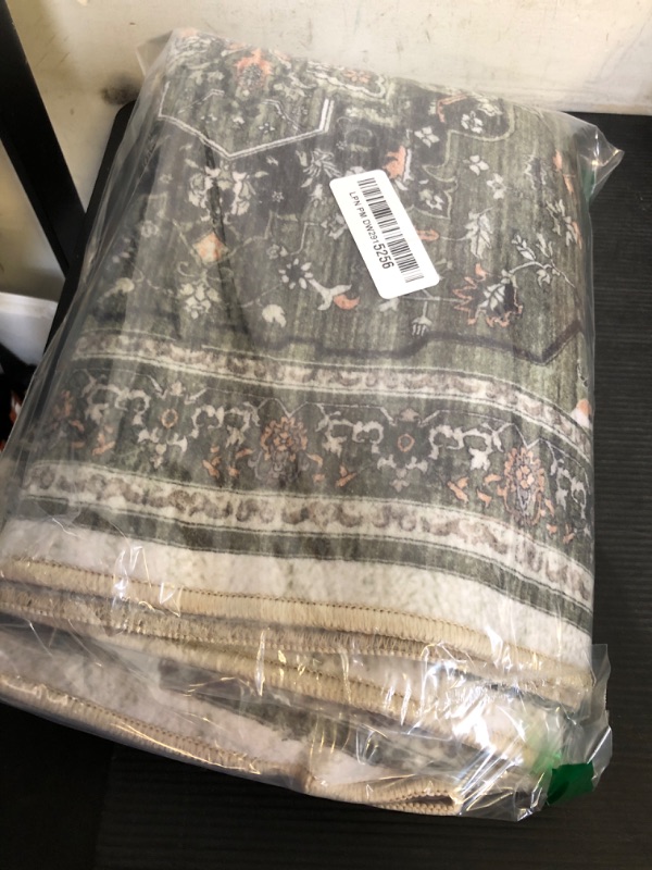 Photo 1 of BEIMO Runner Rugs for Hallway 2x5 Machine Washable Runners, Boho Vintage Retro Floral Medallion Runners for Kitchen Entryway Bathroom, Low Pile Lightweight Non Slip Runner Rug?Dark Green