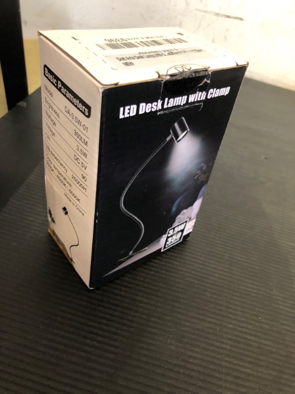 Photo 1 of Dott Arts Desk Lamp,USB Clip On Light,3 Color Modes,10 Brightness Levels,360° Gooseneck LED Reading Light,Eye-Care for Home Office,Headboards, Black
