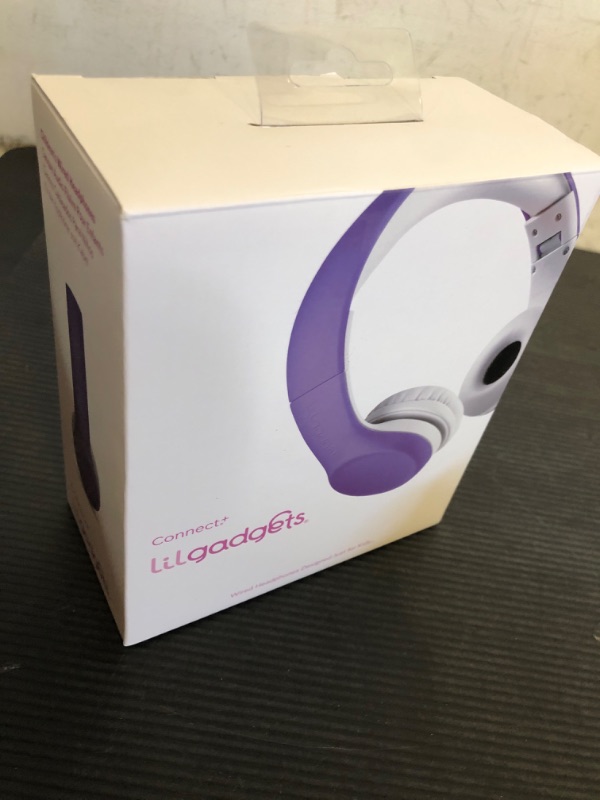 Photo 1 of LilGadgets Connect+ Wired Kids Headphones for School w/Microphone, Volume Limiting & Noise Reduction On-Ear Headset w/Cord, SharePort Technology & SoftTouch Padding, Purple - Kids Headphones Wired