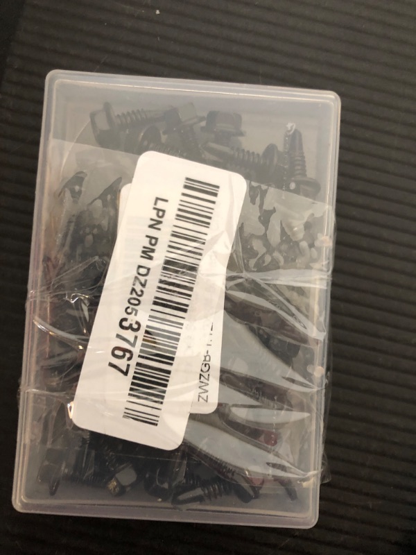 Photo 1 of #12 x 3/4" Hex Washer Head Self Drilling Screws, 410 Stainless Steel Self Tapping Sheet Metal Screws, Black Finish, 50 PCS