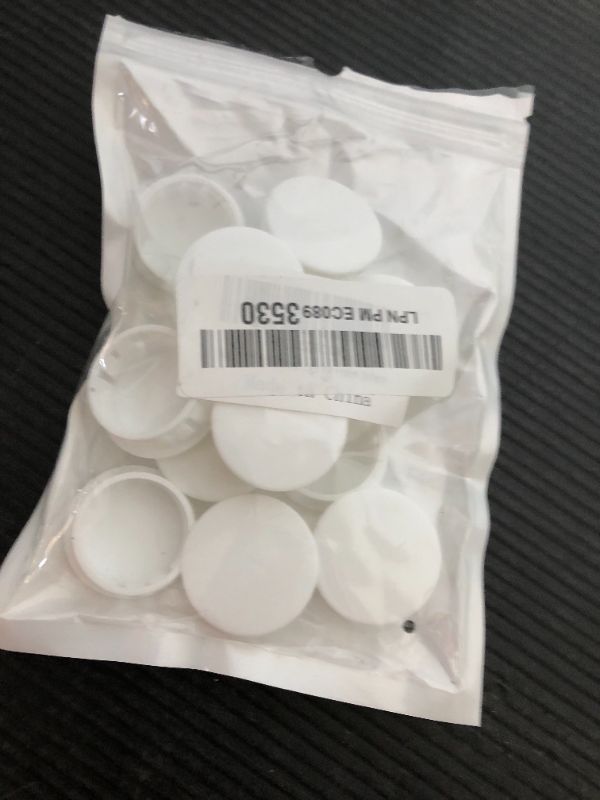 Photo 1 of ZYYC 12 Pcs White Plastic Hole Plugs, 25mm/1" Cap, 24.5-25mm Fit, Durable Plastic, Ideal for Furniture, Equipment, Pipes