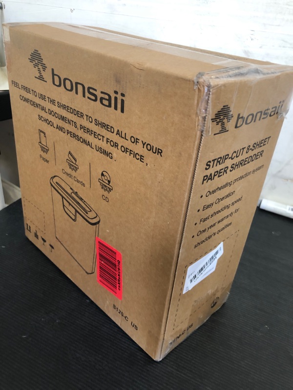 Photo 1 of Bonsaii Paper Shredder for Home Use, 8-Sheet StripCut Home Office Shredder, CD/Credit Card Shredder Machine with Overheat Protection, 3.4 Gallons Wastebasket