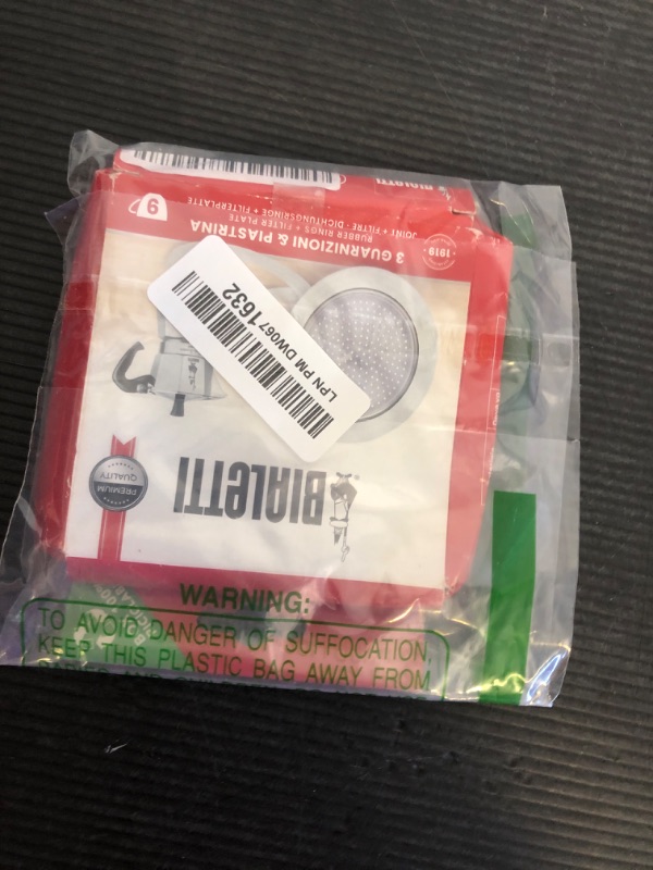 Photo 1 of Bialetti BIA640310 Pack of 3 Gaskets + 1 Plate, Tz.9, Stainless Steel