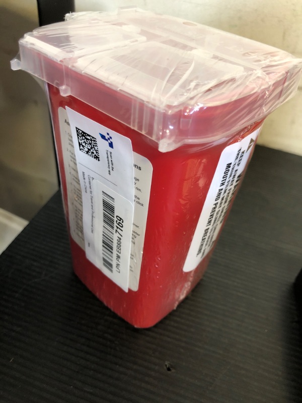 Photo 1 of Alcedo Sharps Container for Home Use 1 Quart (1-Pack) | Biohazard Needle and Syringe Disposal | Small Portable Container for Travel and Professional Use