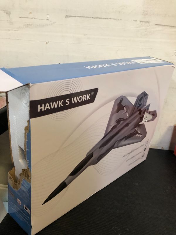Photo 1 of HAWK'S WORK 2 CH RC Airplane, F-22 Plane Ready to Fly, 2.4GHz Remote Control, Easy to Fly RC Glider for Kids & Beginners