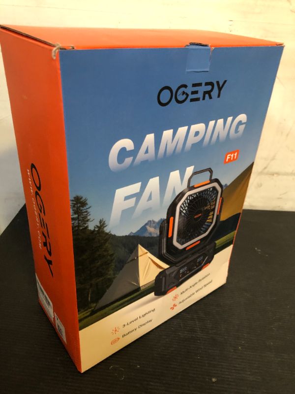 Photo 1 of OGERY 2025 Upgraded Camping Fan, Portable Rechargeable Fan with 20000mAh Battery Powered, Stronger Wind, Stepless Speed Regulation, Fast Charging for Tent, Travel, Car, Outdoor Camping Essentials