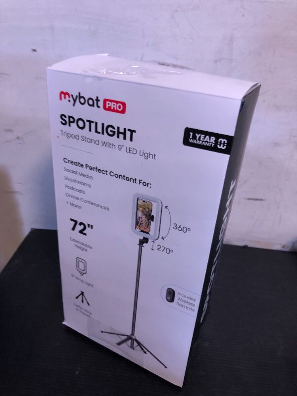 Photo 1 of M MYBAT PRO Selfie Ring Light with 72" Tripod Stand - Extendable Selfie Stick with Light for Phone, Live Streaming, Makeup, Travel, Gaming, Video, Includes Phone Holder& USB-C Powered