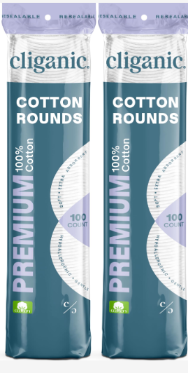 Photo 1 of Cliganic Premium Cotton Rounds for Face - Makeup Remover Pads, Hypoallergenic, Lint-Free | 100% Pure Cotton