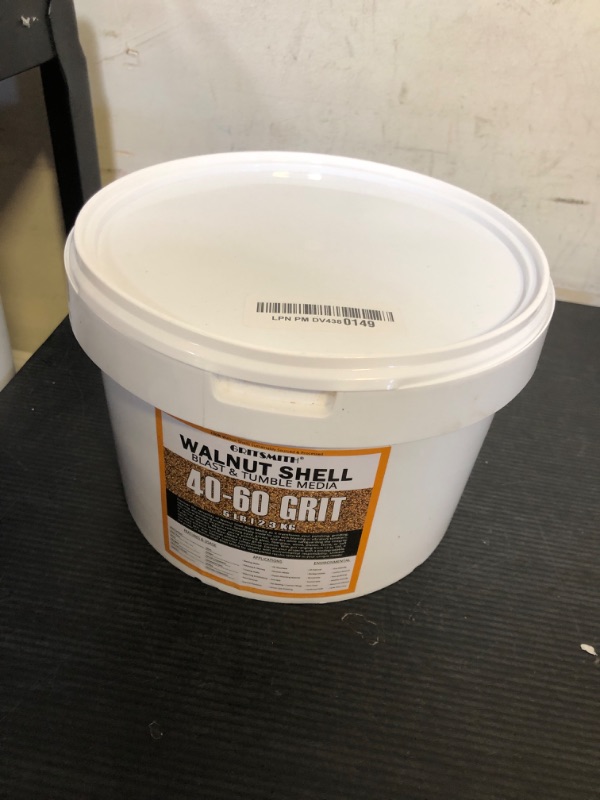 Photo 1 of GRITSMITH 40-60 Grit Ground Walnut Shell Media (5 LBS / 2.3 KG) - Extra Fine Grit for Tumbling, Blasting, Vibratory, Polishing, Deburring