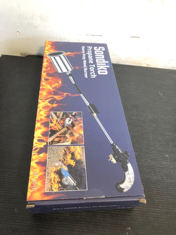 Photo 1 of Sondiko Propane Torch Weed Burner, High Output 1,200,000 BTU Weed Torch Flamethrower, 30" Detachable Long Arm Heavy Duty Blow Torch with Flame Control For Garden, Wood, Ice, Snow, Stumps, Melting