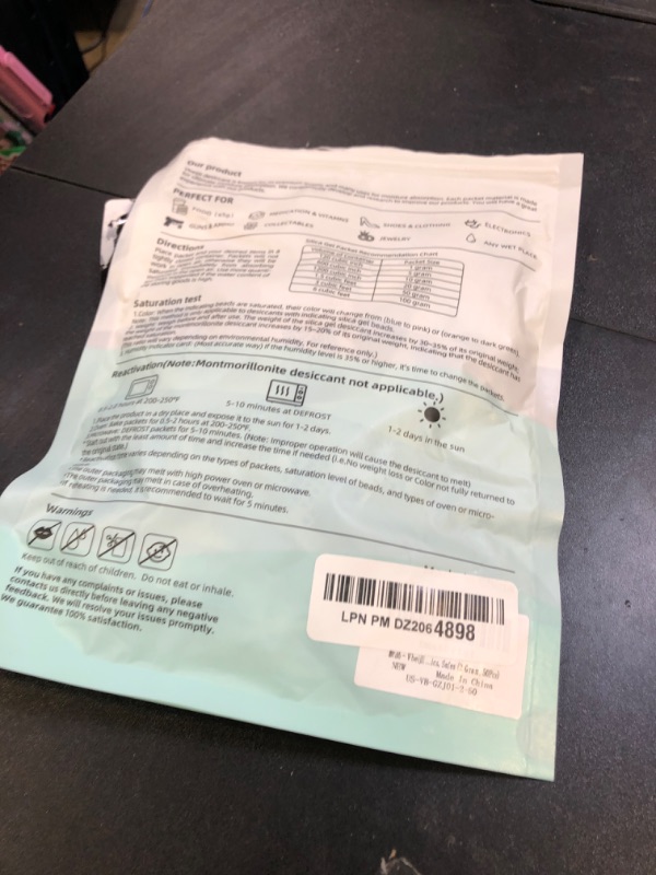 Photo 1 of Vbeijll Premium 2 Gram 50 Pcs Desiccant Silica Gel Packets with Color Indicating - Rechargeable Moisture Absorbers for Food Grade Silica Packets for Foods, Seeds, 3D Filaments, Electronics, Safes