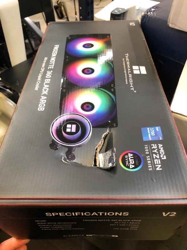 Photo 1 of Thermalright Frozen Notte 360 Black ARGB V2 Water Cooling CPU Cooler, 360 Specification CPU Liquid Cooler,3 PWM Fans, S-FDB Bearings, Suitable for AMD:AM4/AM5, Intel LGA 1851/1700/115X/1200/2011
