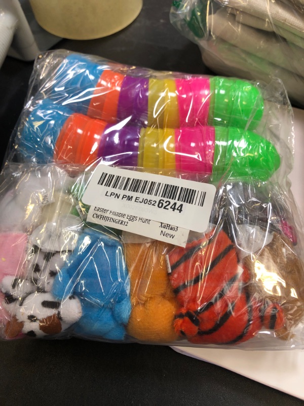 Photo 1 of 12 Animals Finger Puppets Set, Mouse, Cow, Tiger & More | Educational Pretend Play Toys for Kids Ages 3+ Easter Hunt Filler, Party Favorite Stuffing