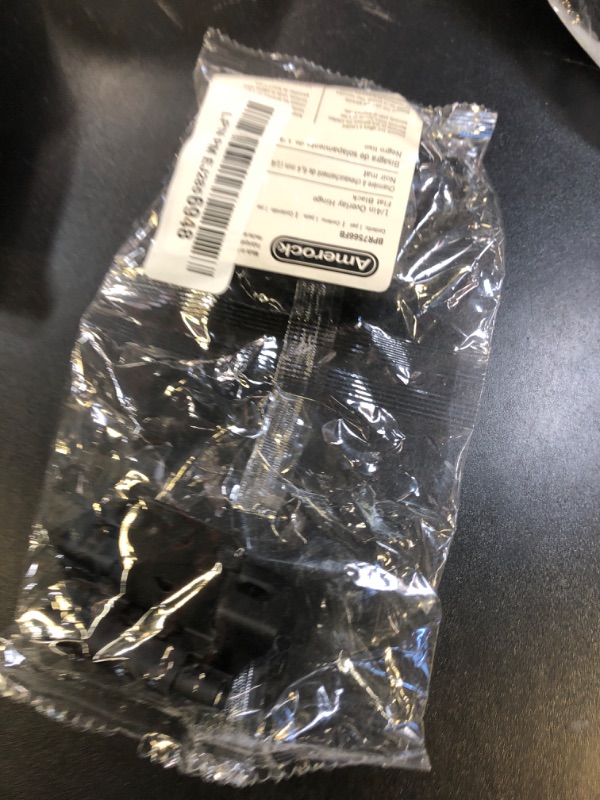 Photo 1 of Amerock BPR7566FB Cabinet Hinge 1/4 in (6 mm) Overlay Self Closing Partial Wrap Matte Black Kitchen Cabinet Door Hinge 1 Pair/2 Pack Functional Hardware