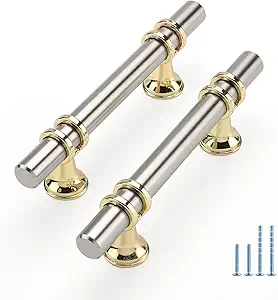 Photo 1 of Rergy 10 Pack Brushed Nickel Cabinet Pulls Kitchen Cabinet Handles, 3inch Cabinet Pullls Brushed Nickel&Gold Kitchen Pulls Cabinet Handles Zinc Alloy Hardware for Cupboard,Closet,Cabinets
