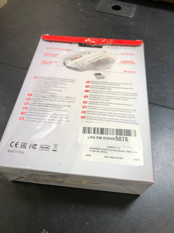 Photo 1 of Redragon M810 Pro Wireless Gaming Mouse, 10000 DPI Wired/Wireless Mouse w/Rapid Fire Key, 8 Macro Buttons, 45-Hour Power Capacity and RGB Backlit for PC/Mac/Laptop
