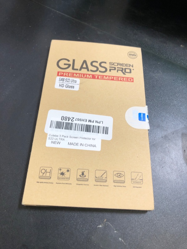 Photo 1 of Cutebe 3 Pack Screen Protector for S22 Ultra,Tempered Glass,Touch Sensitive and Case Friendly for Galaxy S22 Ultra