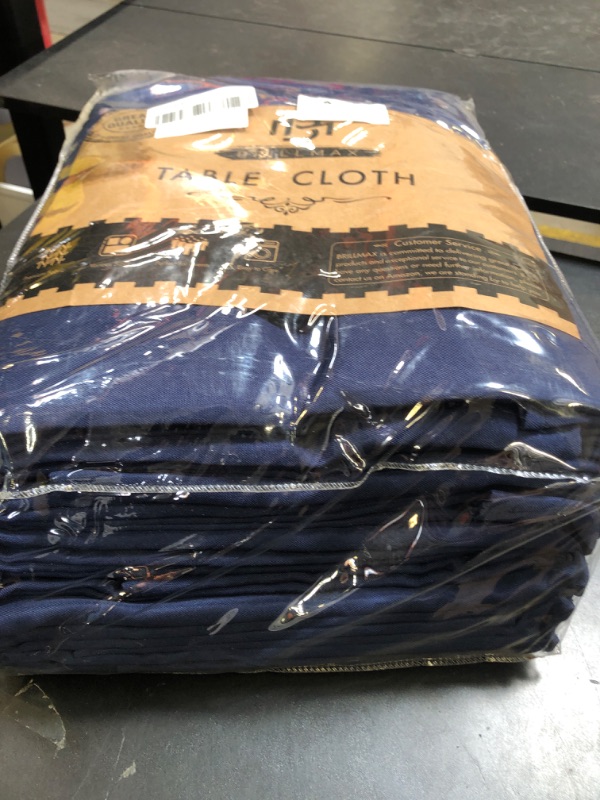 Photo 1 of BRILLMAX 6 Pack Navy Blue Round Tablecloths 120 Inch - Circle Bulk Linen Polyester Fabric Washable Table Cloth Covers for Wedding Reception Banquet Birthday Party Buffet Restaurant