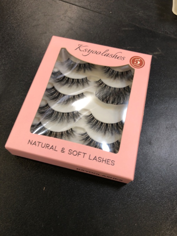 Photo 1 of KSYOO False Eyelashes Cat Eye Lashes Wispy Lashes Clear Band V1 Russian Strip Lashes That Look Like Extensions D Curl Cat Eye Lashes Natural Look Faux Mink 3D Fluffy Russian Strip Eyelashes