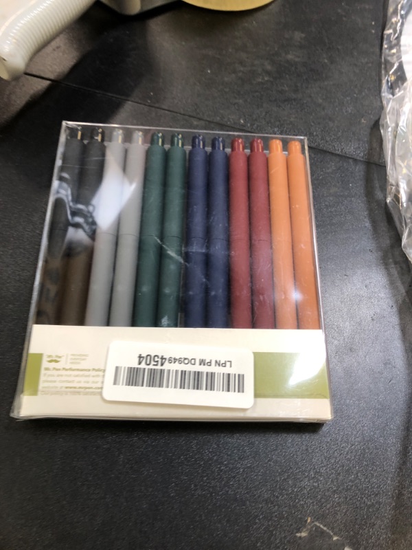 Photo 1 of Mr. Pen- Ballpoint Pens Black Ink, 12 Pack, 0.5mm, Fast Dry, No Smear Bible Pens No Bleed Through, Refillable Ink, Vintage Rubber-Grip Barrels & Gold Metal Clips
