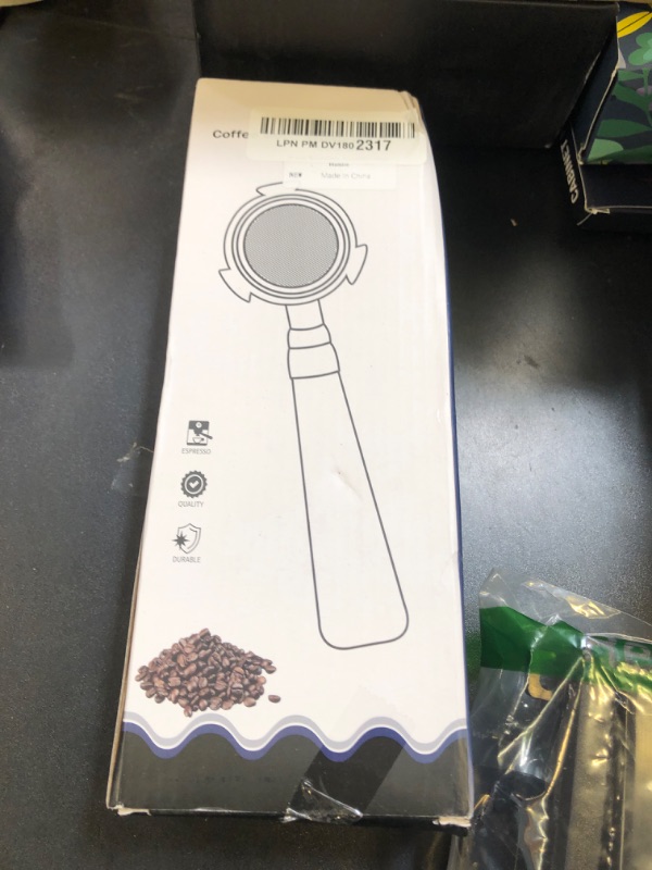 Photo 1 of stochastic box 54 mm Bottomless Portafilter with Puck Screen, 3 Ears Espresso Portafilter Compatible with Breville Barista Express Machines,Stainless Steel Por tafilter and Maple Handle