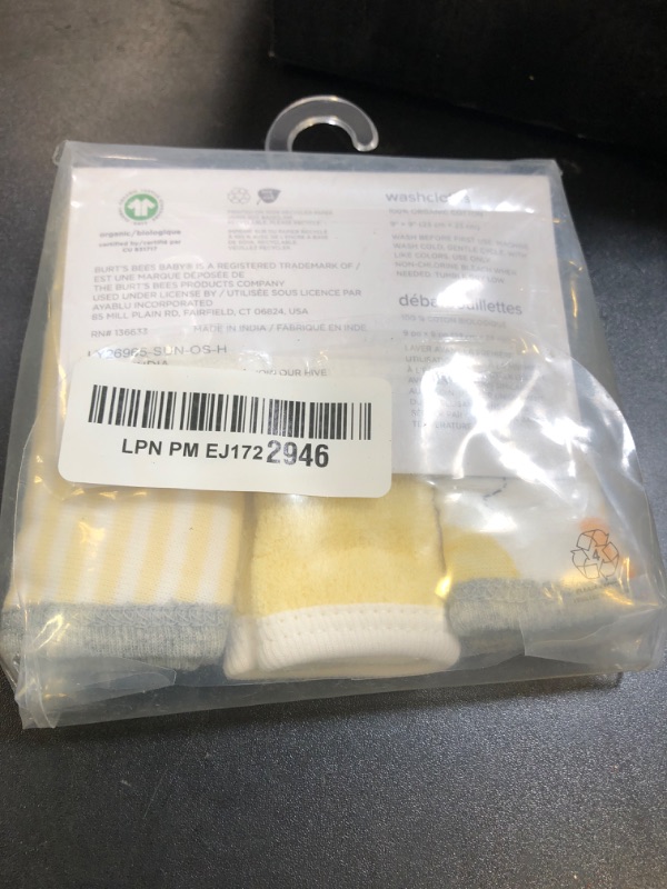 Photo 1 of Burt's Bees Baby Infant Washcloths, 100% Organic Cotton, Soft and Super Absorbent Knit Terry Wash Cloth - 3 Pack Set