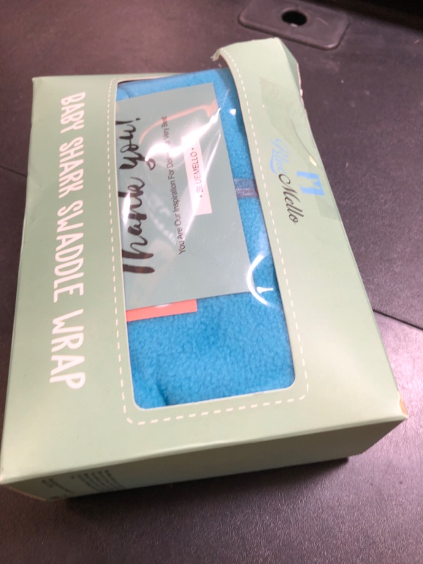 Photo 1 of BlueMello Baby Shark Swaddle Blanket | Ultra-Soft Wearable Essential for Infants 0-6 Months | Adorable Shark Receiving Swaddling Wrap for Newborn Boy | Perfect Baby Girl Shower Gift for Baby Registry