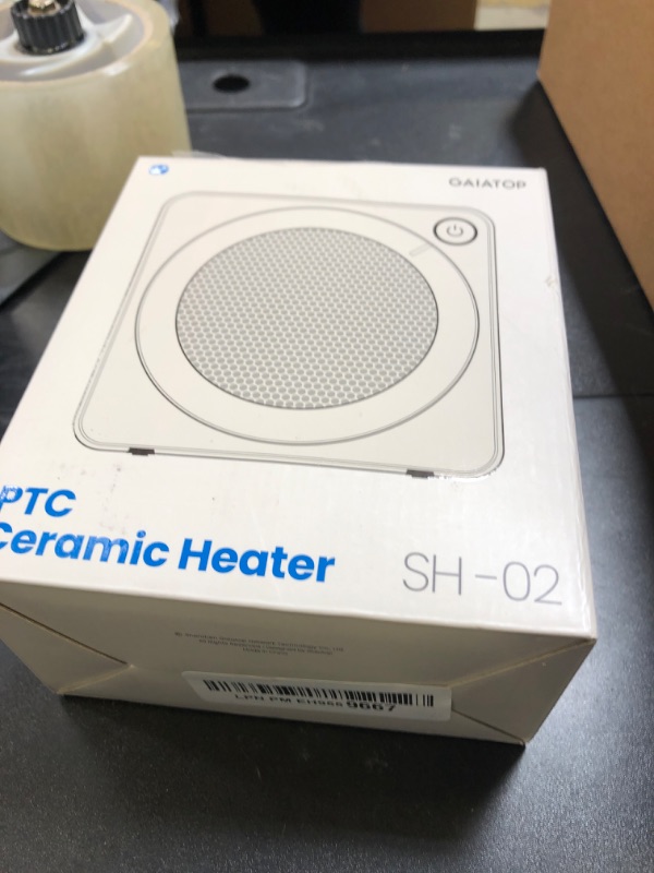 Photo 1 of Gaiatop Mini Space Heater, Lightweight PTC Ceramic Fast Heating 500W Energy Efficient for Indoor Use, Overheating & 45° Tip-Over Protection, Portable Desk Electric Heaters for Office Home White