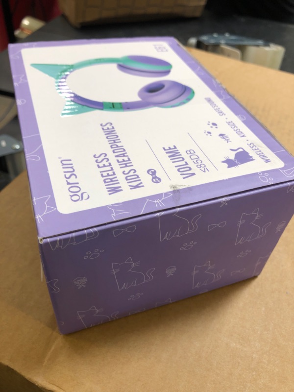 Photo 1 of gorsun Kids Bluetooth Headphones, Portable Wireless Headset for Kids, Bluetooth 5.3, Over-Ear Cat Ear Toddler Headphones with Microphone, 85dB Volume Limited, 40 Hours Playtime-Purple