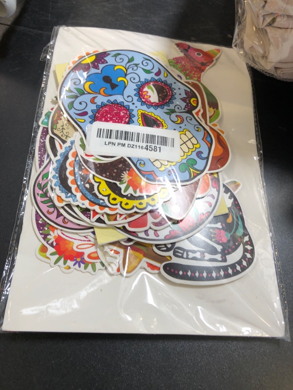 Photo 1 of Printspree Day of The Dead Photo Booth Props - 30Piece Set with Sugar Skulls Maracas Sombreros and Festive Masks for Dia de Los Muertos Celebrations Parties Mexican Theme Party Favors Supplies