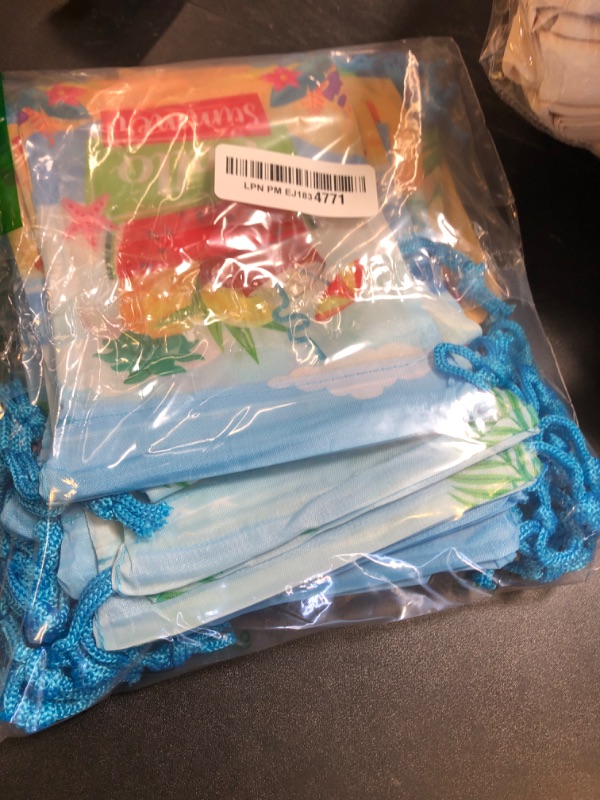 Photo 1 of Cunno 24 Pcs Swimming Pool Gift Bags Beach Birthday Bags Summer Favor Bag Pool Party Drawstring Bags Beach Ball Candy Treat Goodie Bags for Kids Beach Pool Hawaiian Tropical Luau Party(Summer Pool)